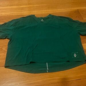 Free People Movement V Neck Oversized T-shirt Green